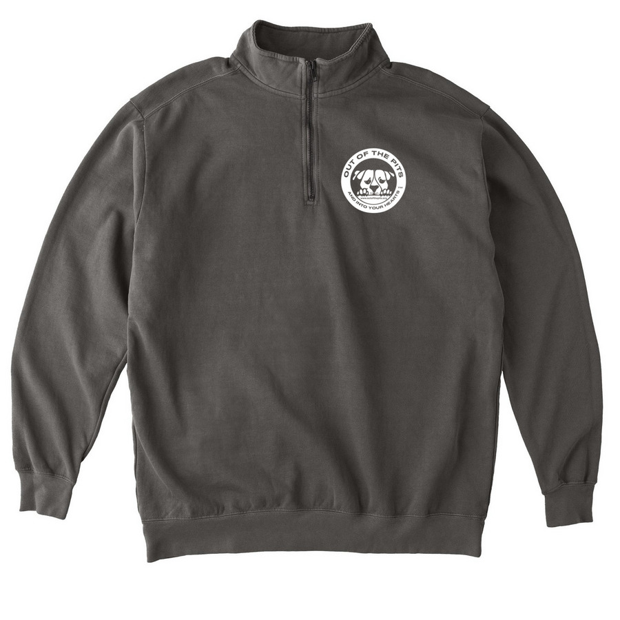 OOTP Logo, a Pepper Comfort Colors Quarter Zip Pullover
