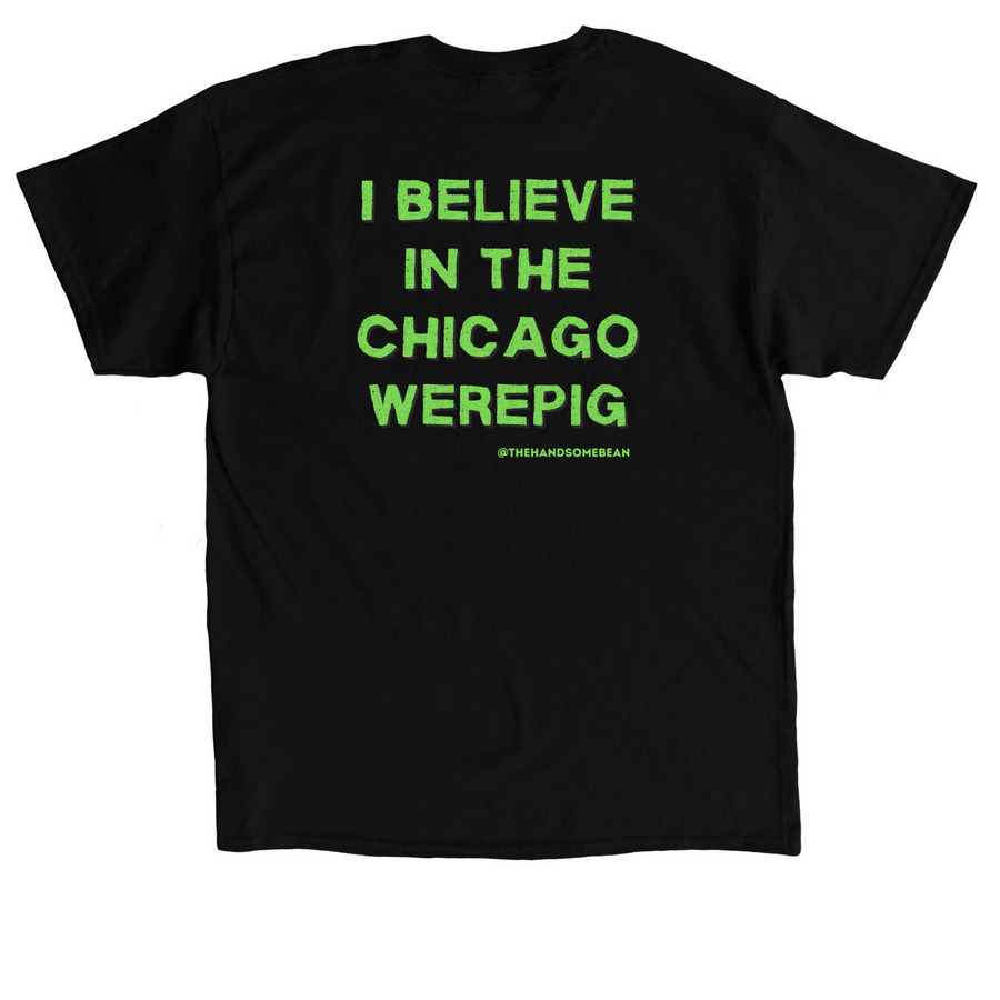 Chicago Werepig Front 'n' Back, a Black Classic Unisex Tee (back-view)