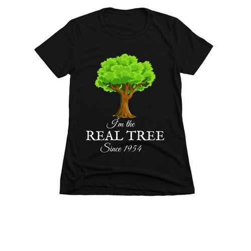 Theresa custom tree shirt, a Black Women's Slim Fit Tee