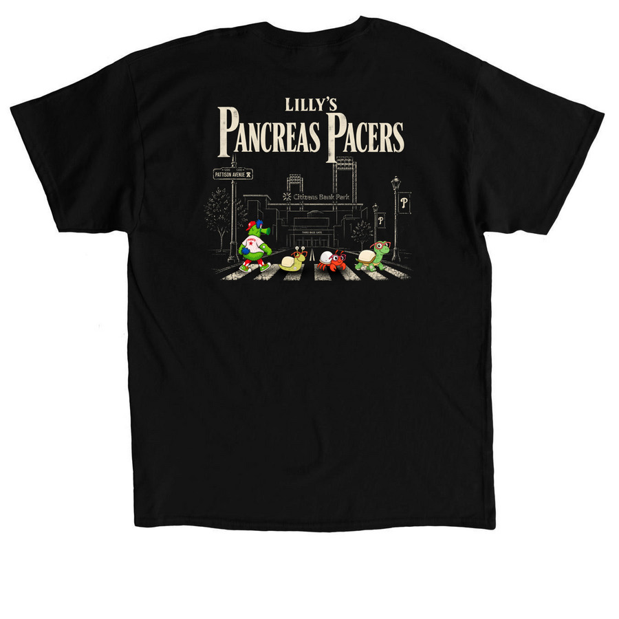 Lilly's Pancreas Pacers 2026, a Black Classic Unisex Tee (back-view)