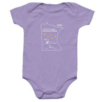 2026 Community Retreat Baby Onesie, a Lavender Infant Onesie