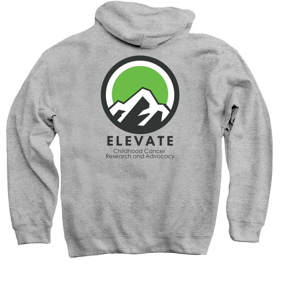 Elevate Childhood Cancer Research & Advocacy, a Sport Grey Pullover Hoodie (back-view)