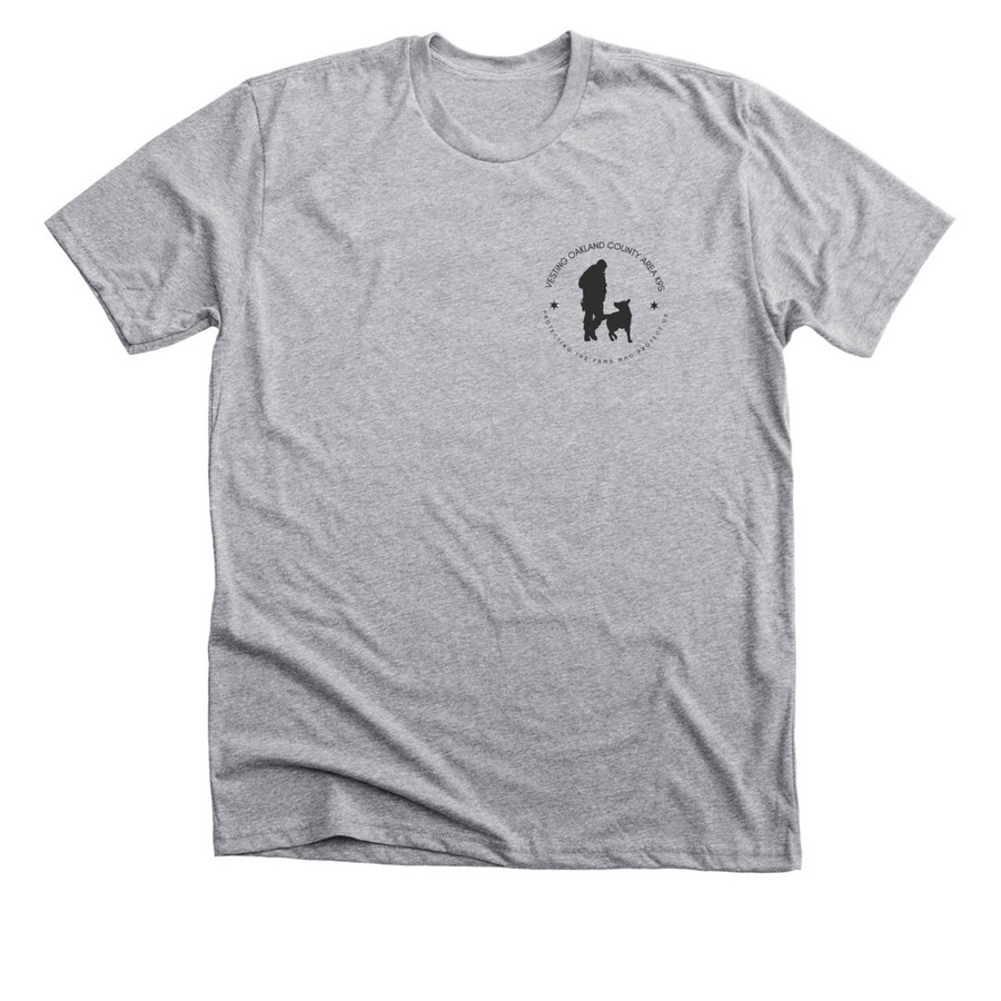 Vesting Oakland County Area K9s: K9 Fuze, a Athletic Heather Premium Unisex Tee
