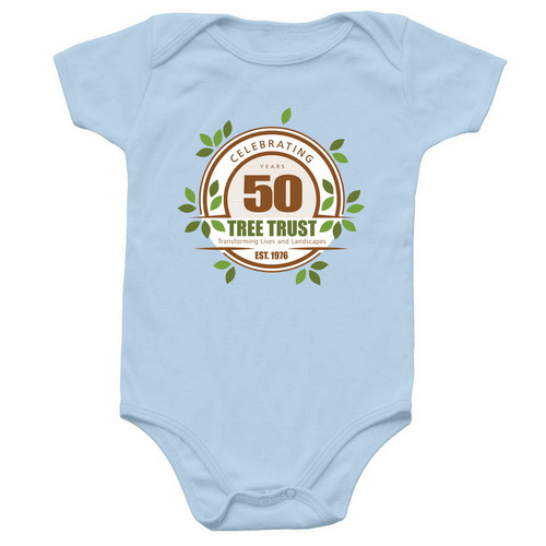 Tree Trust 50th&nbsp;Infant Onsie, a Light Blue Infant Onesie