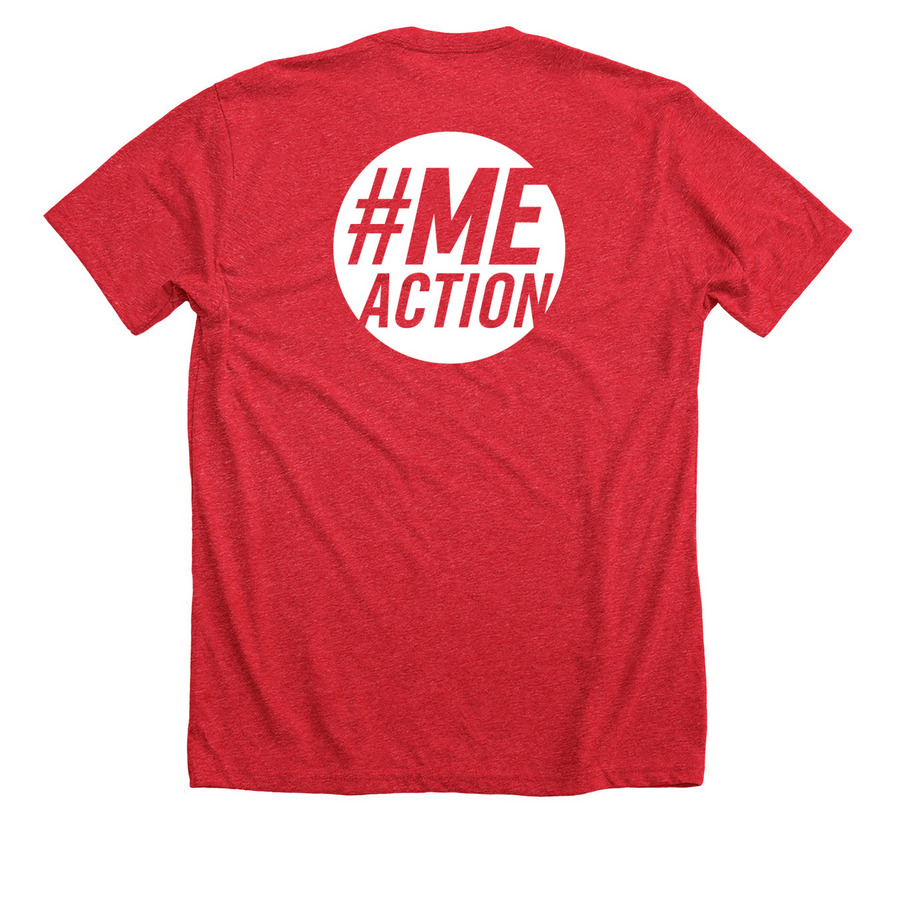 Still Sick Still Fighting, a Heather Red Premium Unisex Tee (back-view)