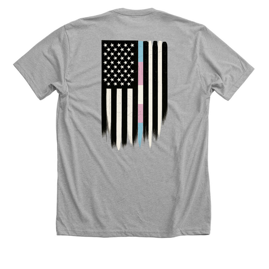 They Deserve To Serve: Support Trans Troops, a Athletic Heather Premium Unisex Tee (back-view)