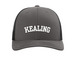 Kealing Trucker Hat, a Charcoal/ Black Printed Snapback Trucker Cap
