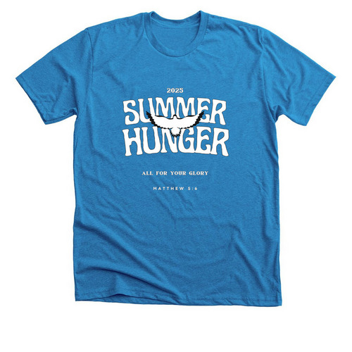 Summer Hunger 2K25, a Neon Blue Premium Unisex Tee