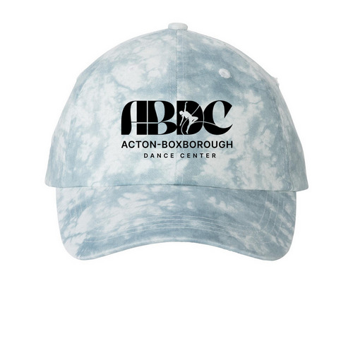 ABDC Logo Hat, a Light Blue Printed Tie Dye Baseball Hat