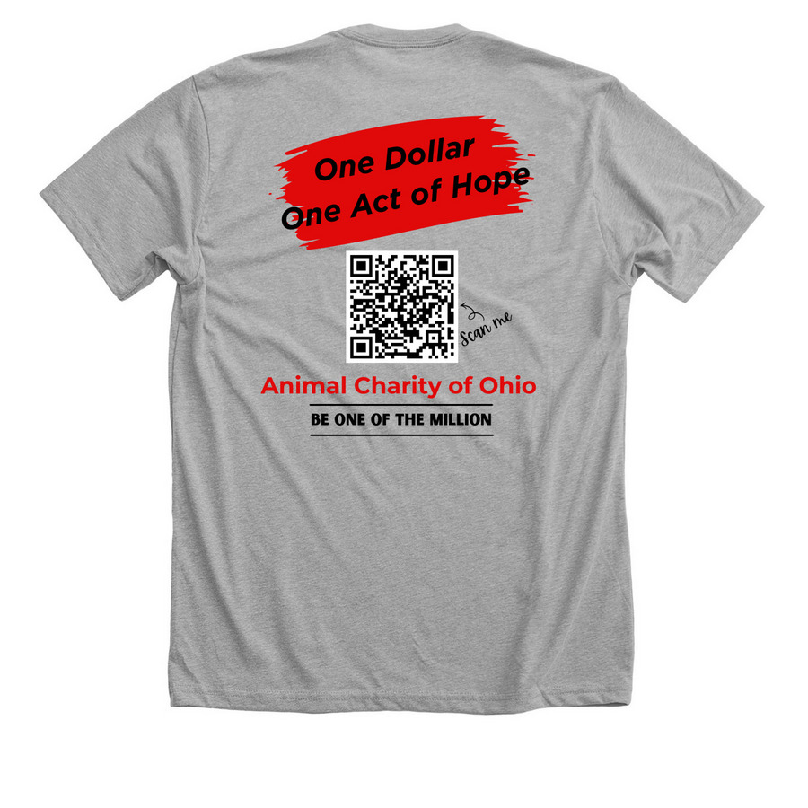 Hope Happens&nbsp; Here, a Athletic Heather Premium Unisex Tee (back-view)