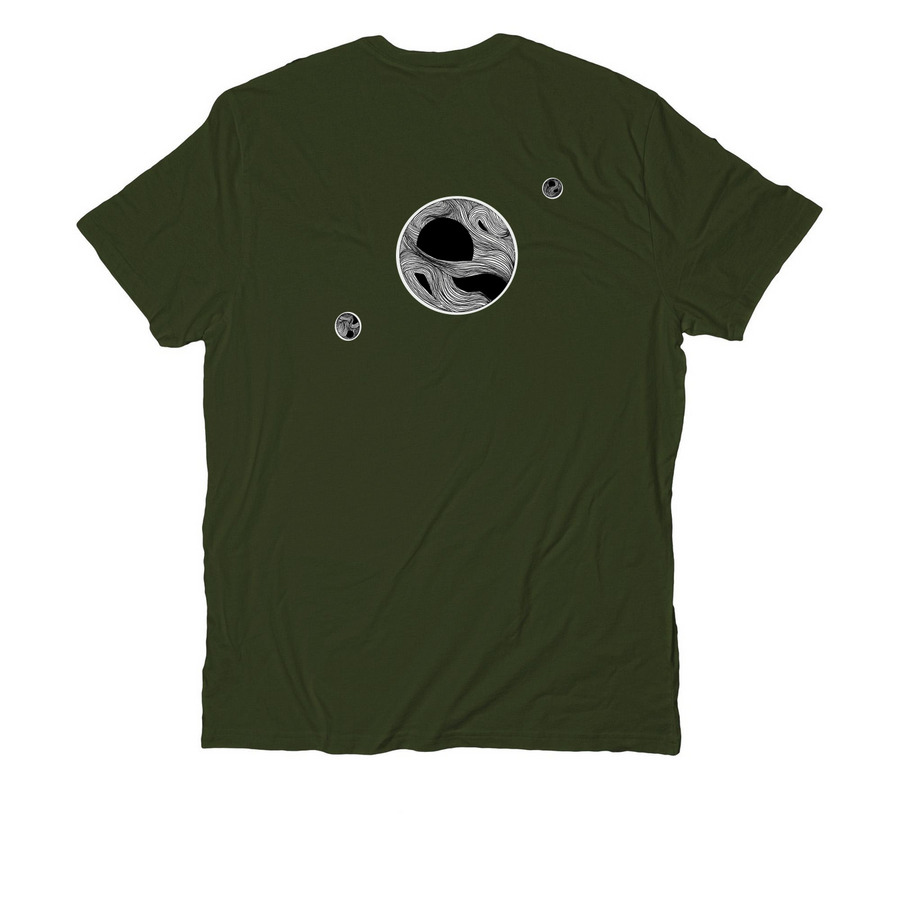 Asphyxiation Tee, a Herb Green Allmade Organic Cotton Unisex Tee (back-view)