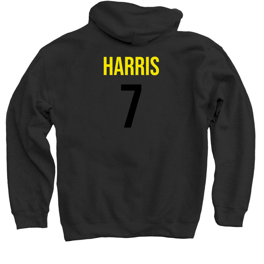 my hoodie, a Black Pullover Hoodie (back-view)
