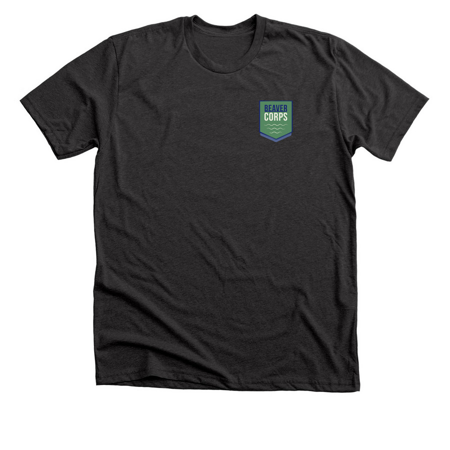 BeaverCorps - Let's be seen, a Dark Grey Heather Premium Unisex Tee