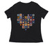Granny Square Love., a Black Women's Relaxed V-Neck Tee