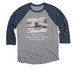 The End of the War Merch, a Vintage Navy and Premium Heather 3/4 Sleeve Baseball Tee