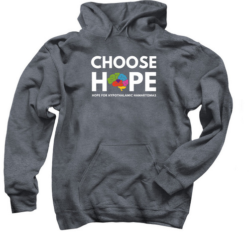 Choose HOPE, a Dark Heather Pullover Hoodie
