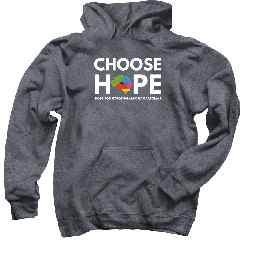 Choose HOPE, a Dark Heather Pullover Hoodie