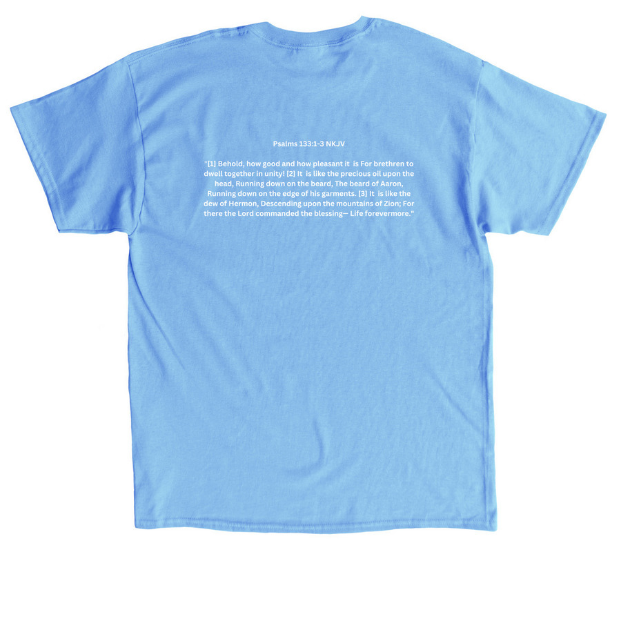 Custom N.L.A&nbsp;, a Carolina Blue Classic Unisex Tee (back-view)