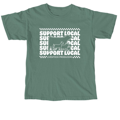 Support Local Livestock Producers, a Light Green Comfort Colors Unisex Tee