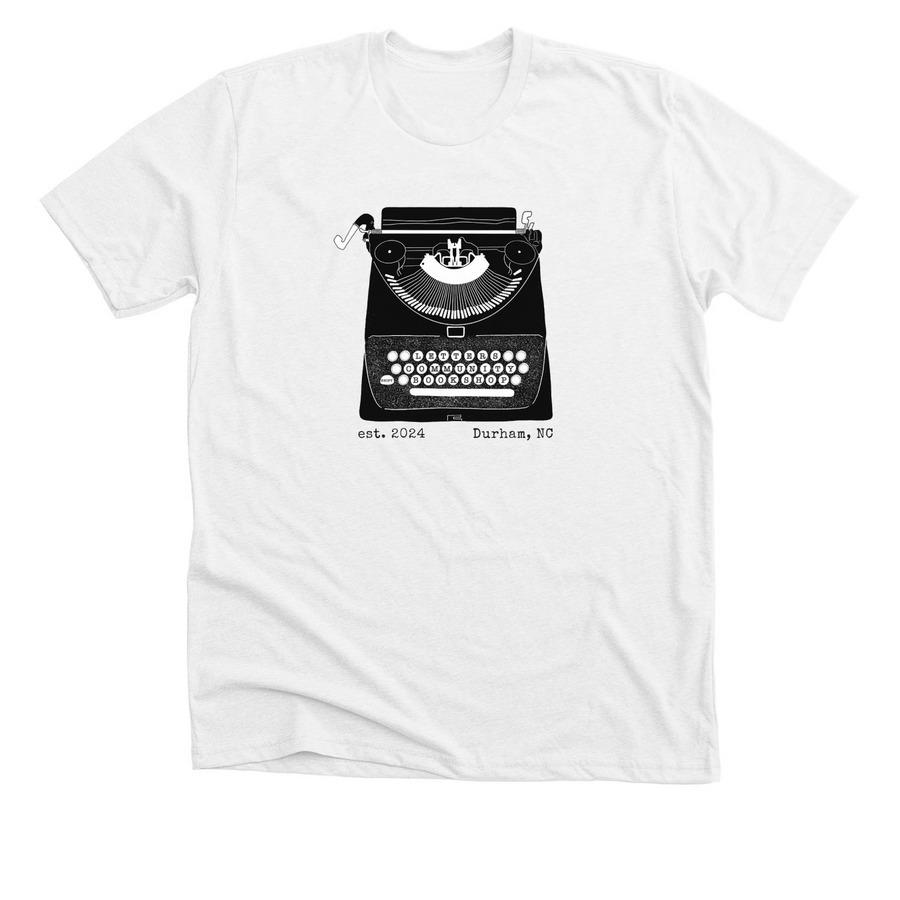 Letters Typewriter Tee, a Solid White Blend Premium Unisex Tee