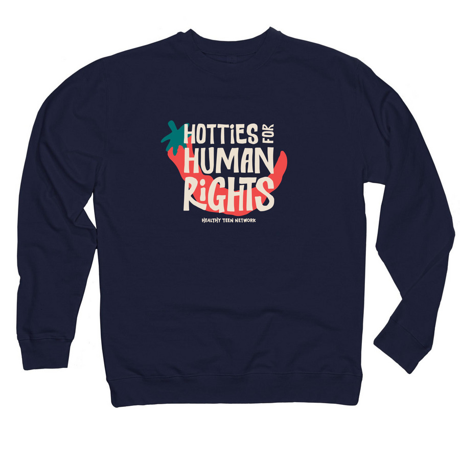 Hotties for Human Rights Apparel, a Classic Navy Midweight Crewneck Sweatshirt