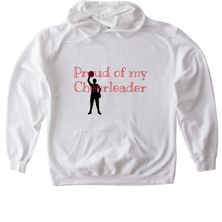 Proud of my Cheerleader (male), a White Gildan Softstyle Pullover Hoodie