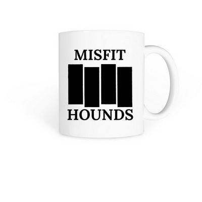 Misfit Hounds Black Flag, a White Coffee Mug