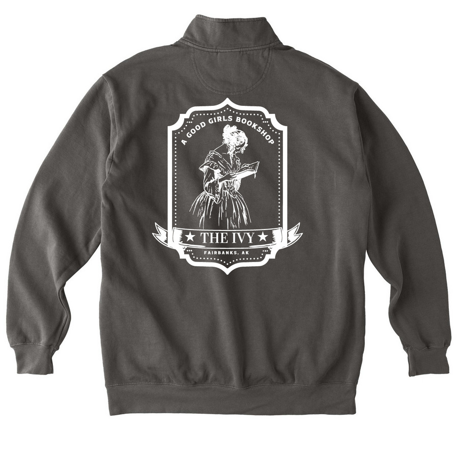 Store Apparel, a Pepper Comfort Colors Quarter Zip Pullover (back-view)