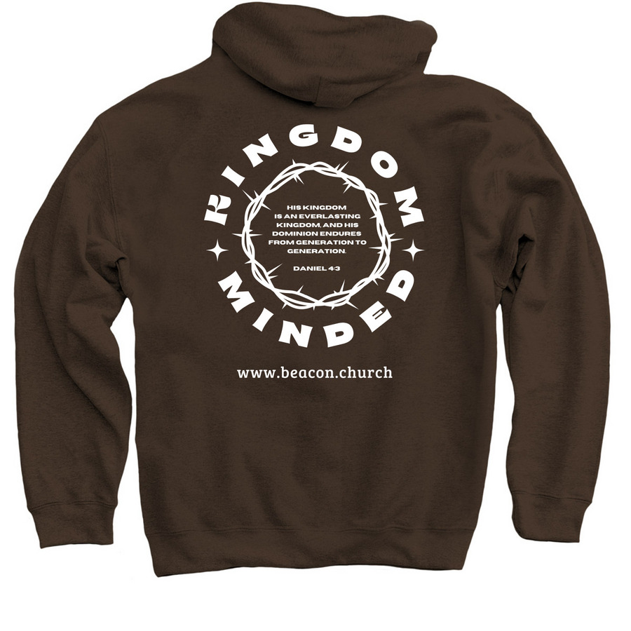 Kingdom Minded - Daniel 4:3, a Dark Chocolate Pullover Hoodie (back-view)