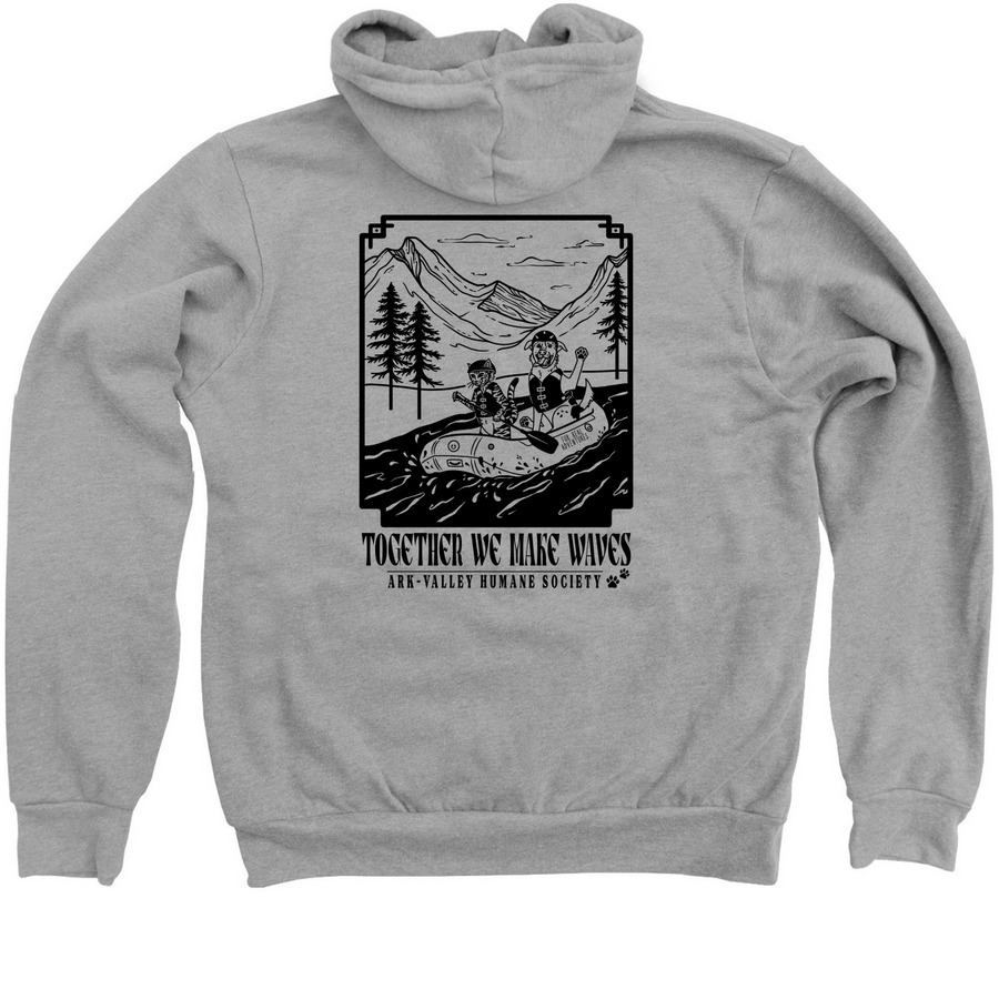 Together We Make Waves - Zip, a Athletic Heather Zip Up Hoodie (back-view)