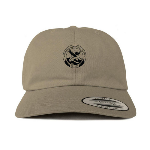 Hats - Black Logo, a Khaki Printed Classic Baseball Cap