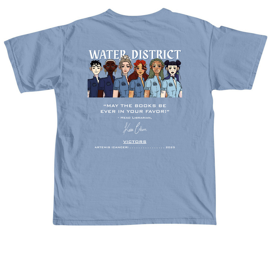 Water District SotR 2026, a Washed Denim Comfort Colors Unisex Tee (back-view)