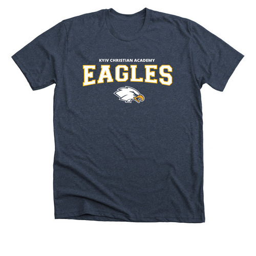 Navy KCA Eagles, a Heather Midnight Navy Premium Unisex Tee