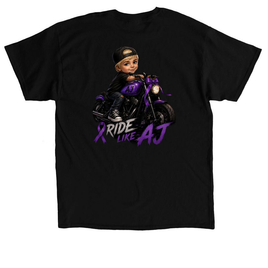 Fight Like AJ, a Black Classic Unisex Tee (back-view)