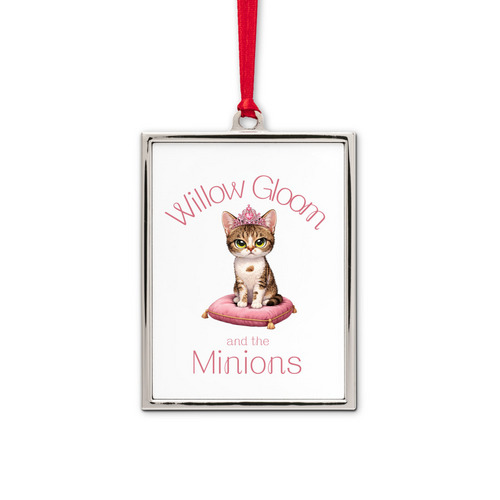 Willow Ornament&nbsp;, a White Silver Portrait Frame Ornament