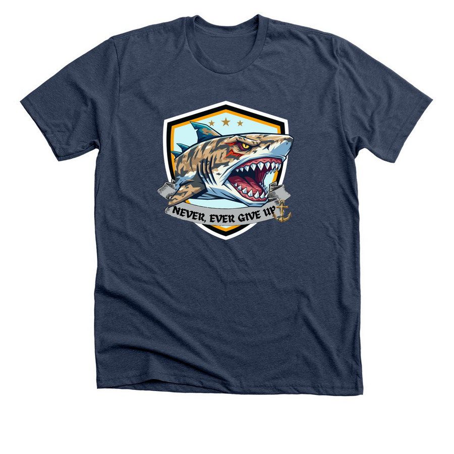 NEGU Shark T, a Heather Navy Premium Unisex Tee
