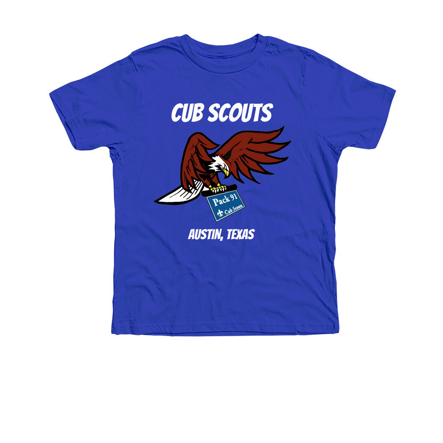 Pack 91 Adventure Shirt, a Heather True Royal Premium Youth Tee