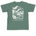 Be a River Friendly Neighbor, a Light Green Comfort Colors Unisex Tee (back-view)