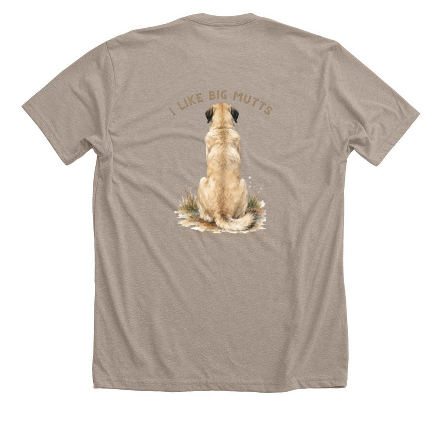I Like Big Mutts Fall 26? Edition&nbsp;, a Heather Stone Premium Unisex Tee (back-view)