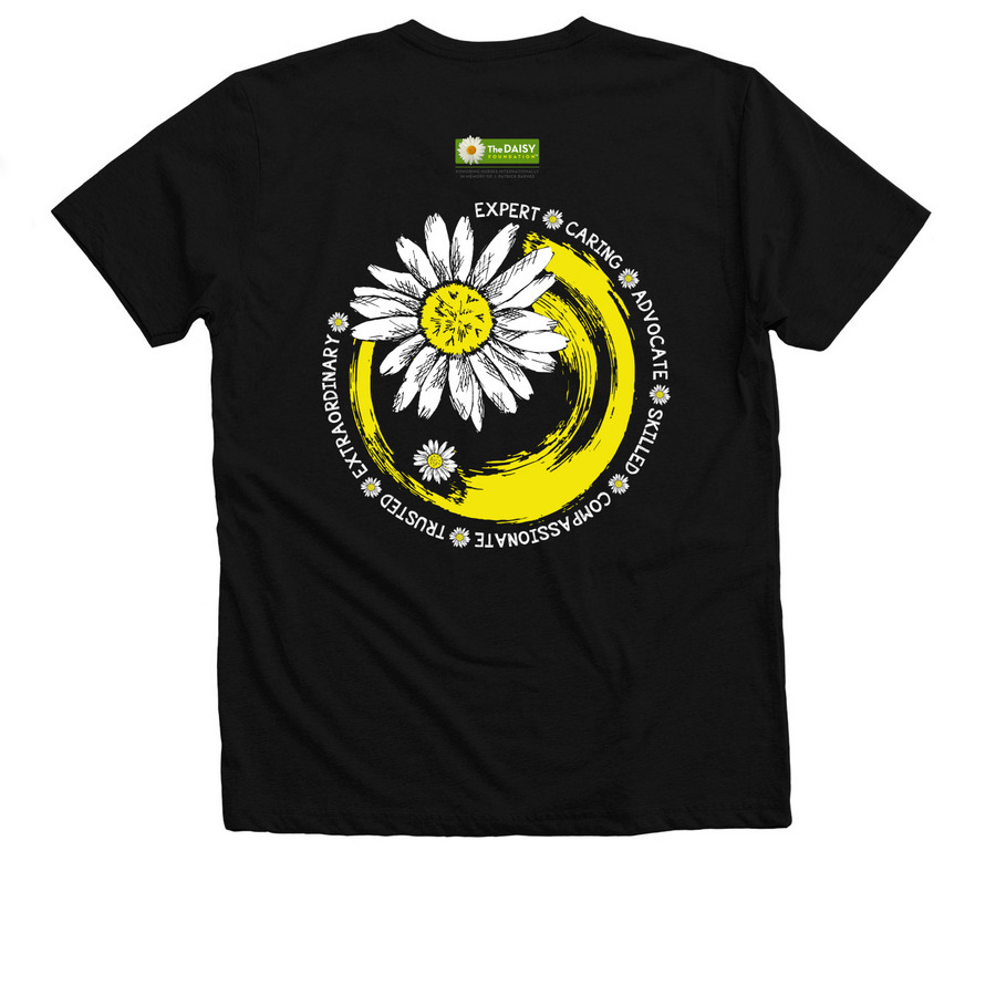 Attributes of a Nurse Shirt, a Solid Black Blend Premium V-Neck Tee (back-view)