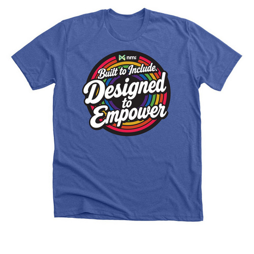 NMI is Built to Include, a Solid True Royal Premium Unisex Tee