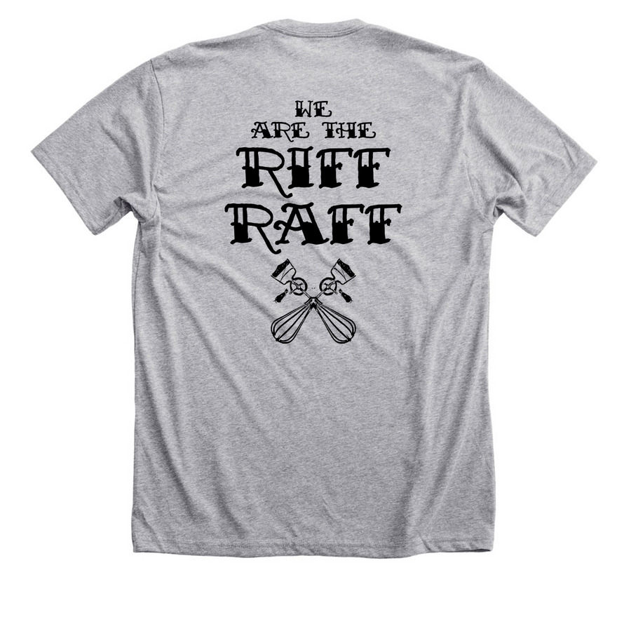 Riff Raff Baked Goods Light Shirts, a Athletic Heather Premium Unisex Tee (back-view)