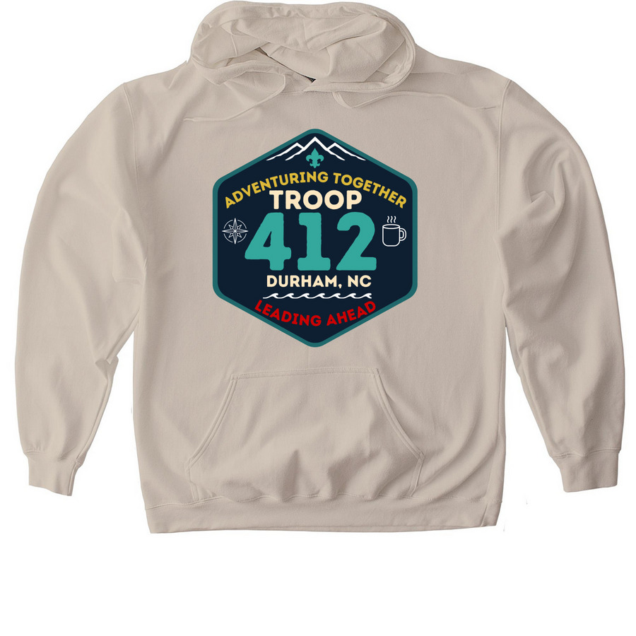 Troop 412 Hoodie, a Sand Gildan Softstyle Pullover Hoodie