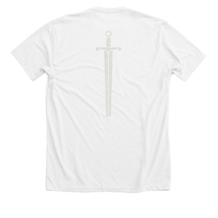 Frosty Demon Dude, a Solid White Blend Premium Unisex Tee (back-view)