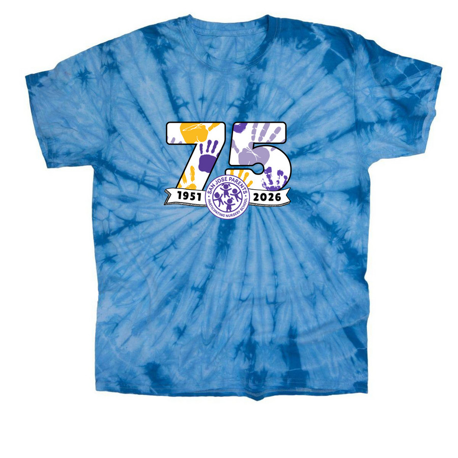 75th Anniversary Tie Dye, a Baby Blue Classic Tie Dye Tee