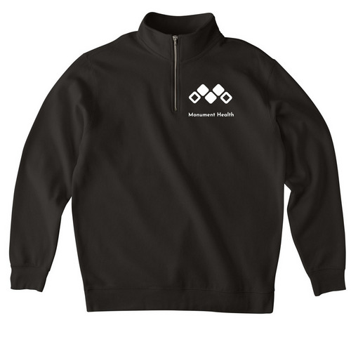 1/4 zip white logo&nbsp;, a Black Midweight Quarter Zip Pullover
