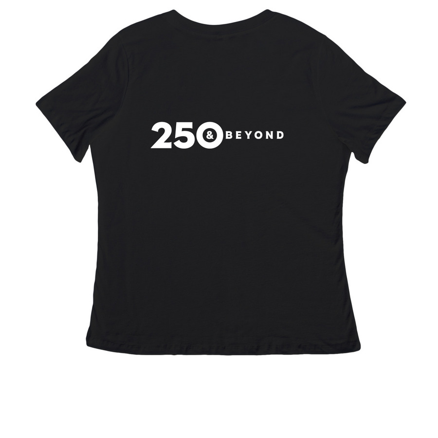Quotable Women's t-shirt, a Black Women's Relaxed V-Neck Tee (back-view)