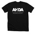 AHDA White Logo, a Solid Black Blend Premium Unisex Tee