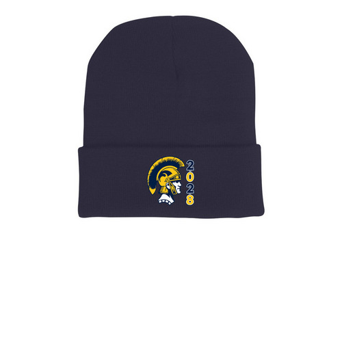 Winter Beanie, a Navy Printed Cuffed Beanie
