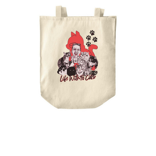 LifeWith18Cats- GM Collection Tote, a Natural Over-the-Shoulder Shopping Tote Bag